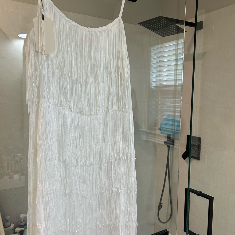 White fringe dress